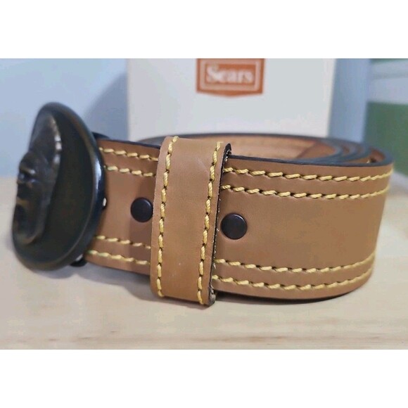 Vintage Sears Native American Belt Buckle W/ Belt. With Box. Size 36 - Picture 3 of 12